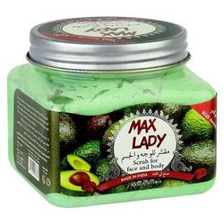 اسکراب شنی لایه بردار صورت و بدن مکس لیدی MAX LADY مدل آووکادو حجم 300 میل