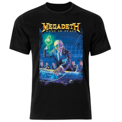 تی شرت مشکی پنبه یقه گرد مدل 2 Megadeth بند متال