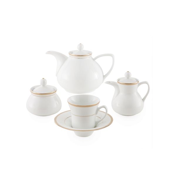 سرویس غذاخوری 108 پارچه چینی زرین ایران سری شهرزاد مدل سپینود درجه یک