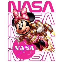 برچسب DTF استیکر حرارتی لباس طرح مینی موس و ناسا