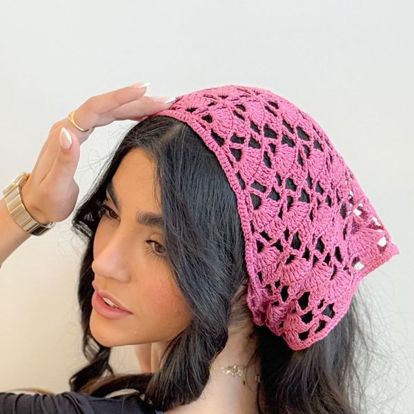 مینی اسکارف باندانا زنانه دستبافت شاهو مدل Cynora