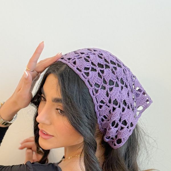 مینی اسکارف باندانا زنانه دستبافت شاهو مدل Cynora