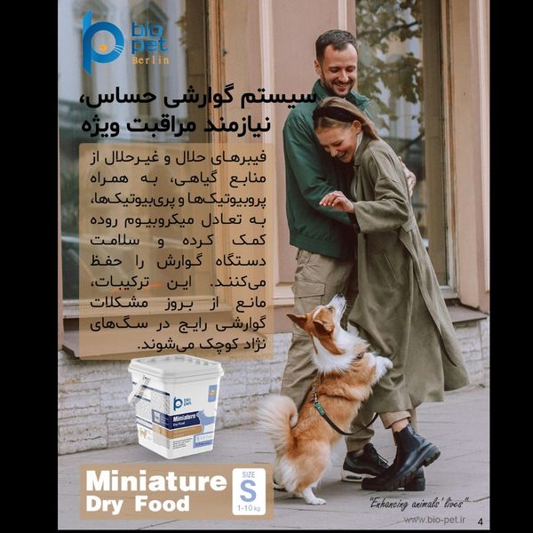 غذای خشک هالستیک سگ نژاد کوچک بالغ بایو پت مدل Miniature وزن 3.5 کیلوگرم