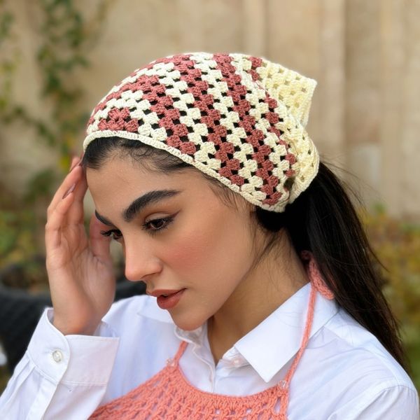 مینی اسکارف باندانا زنانه دستبافت شاهو مدل Selena