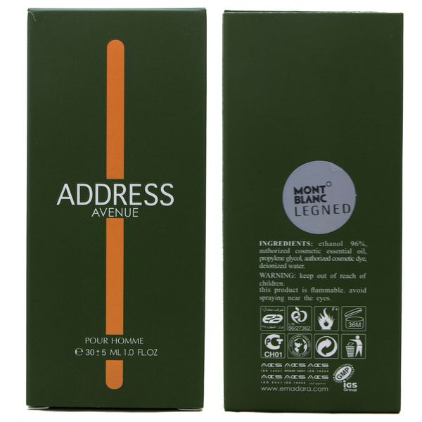 عطر جیبی مردانه عماد آرا مدل Address Avenue حجم 30 میلی لیتر