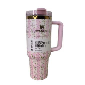 تراول ماگ  مدل دسته دار گل دار کد QUENCHER H20 TUMBLER گنجایش 1.18 لیتر