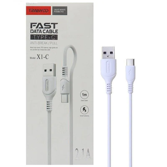 کابل فست شارژ Tranyoo X1-C 2.1A Type-C 1m