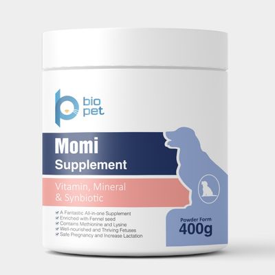 مکمل سگ آبستن و شیرده بایو پت مدل Momi وزن 400 گرم
