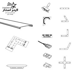 متعلقات نصب پروفیل نورخطی دو ردیفه