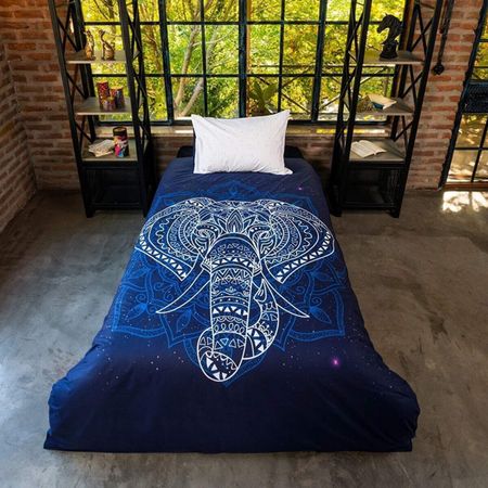 سرویس  کاورلحافه هوم اند بس طرح فیل تک نفره 3 تکه