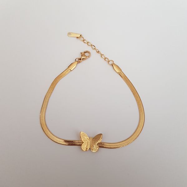 دستبند زنانه استینلس استیل مدل پروانه