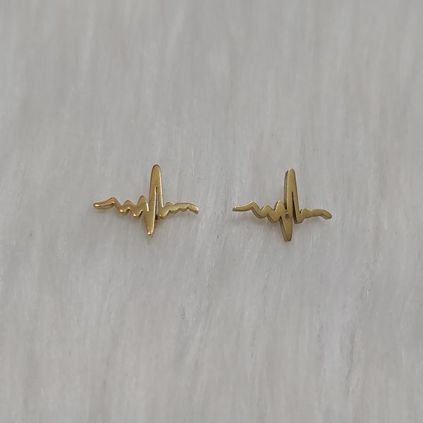 گوشواره زنانه مدل میخی طرح ضربان قلب کد beat113*549