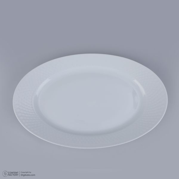 سرویس غذاخوری 28 پارچه چینی زرین ایران سری رادیانس مدل سفید درجه یک