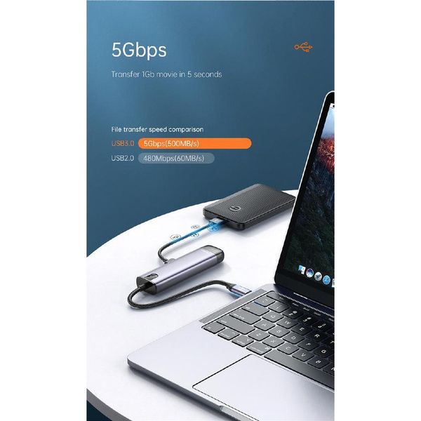 هاب 5 پورت USB-C مک دودو مدل HU-7750 با گارانتی شرکتی