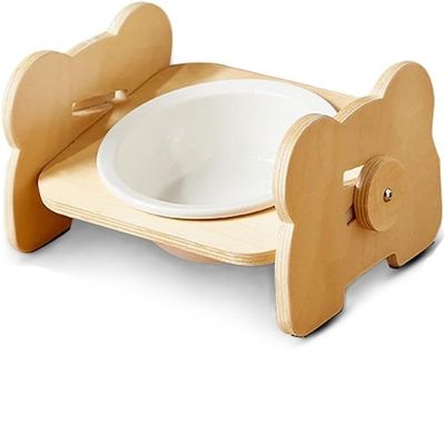 ظرف غذای پایه‌دار لونا سرامیکی پایه چوبی