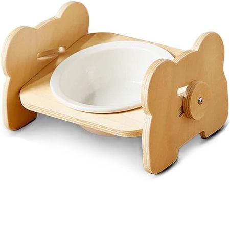 ظرف غذای پایه‌دار لونا سرامیکی پایه چوبی