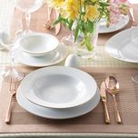 سرویس غذاخوری 28 پارچه چینی زرین ایران سری ایتالیا اف مدل زرین درجه سه