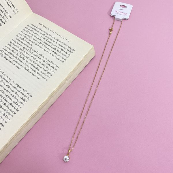 گردنبند زنانه ژوپینگ مدل تک نگین کد N3550