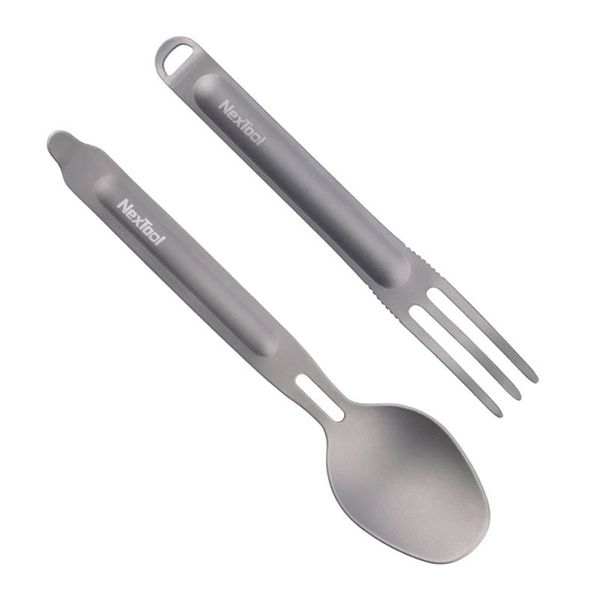 قاشق و چنگال سفری نکس تول مدل Titanium Tableware