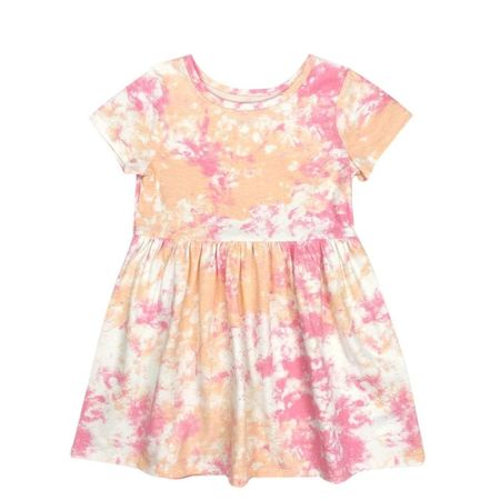 پیراهن آستین کوتاه یقه گرد دخترانه مدل MDSS-CH3940