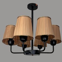 لوستر 6 شعله نورهام مدل کاج BLCK