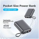 پاوربانک 45 وات کیو سی وای مدل PB20A ظرفیت 20000 میلی آمپر ساعت