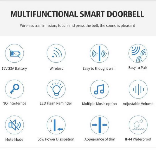 زنگ بی سیم مدل 2Q189-BB به همراه شستی