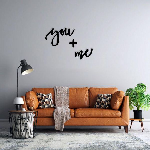 استیکر دیواری طرح You + Me بسته 3 عددی