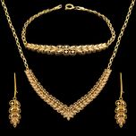 نیم ست طلا کم اجرت 18 عیار زنانه طلای مستجابی مدل تاج T89 کد 8574