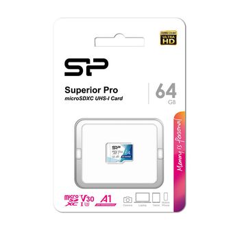 کارت حافظه microSDXC سیلیکون پاور مدل Superior Pro V30 A1 کلاس 10 استاندارد UHS-I U3 سرعت 100MBps ظرفیت 64 گیگابایت