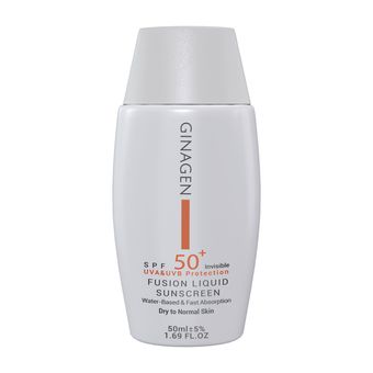 کرم ضد آفتاب بدون رنگ ژیناژن SPF 50 مدل Fusion Liquid ‌مناسب پوست‌های خشک و معمولی حجم 50 میلی‌لیتر