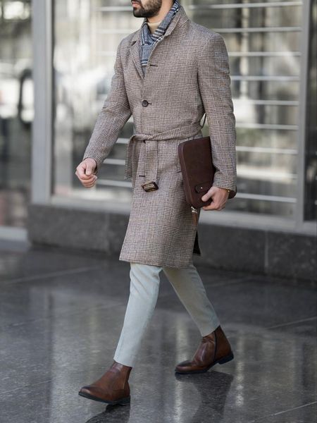 پالتو بلند کمربند دار کد o128