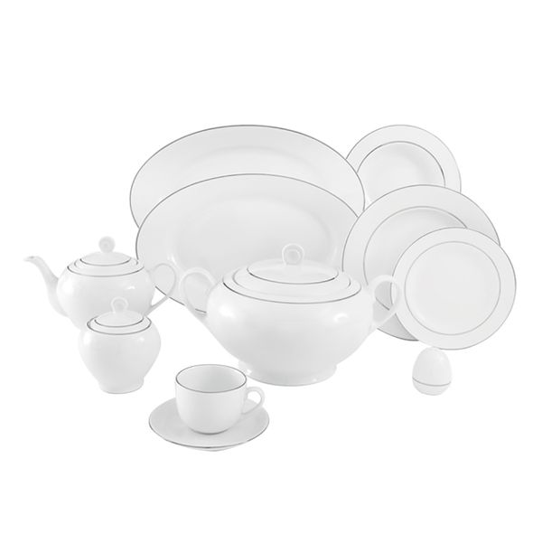 سرویس غذاخوری 102 پارچه چینی زرین ایران سری ایتالیا اف مدل سمن درجه یک