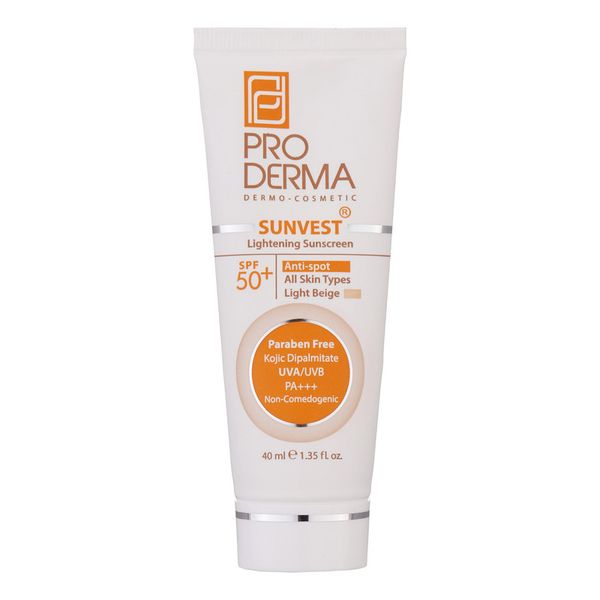 کرم ضدآفتاب رنگی پرودرما مدل SPF50 مناسب انواع پوست، حجم 40 میلیلیتر