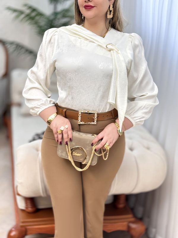 شومیز ساتن سگک دار 2963