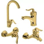 ست شیرآلات 4 تکه مدل قاجاری طلایی علم عصایی (5 سال گارانتی + ارسال رایگان)