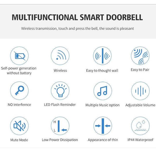 زنگ بی سیم مدل 2N189-BB مجموعه 3 عددی