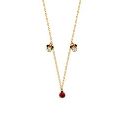 گردنبند طلا 18 عیار دخترانه گالری طلا مریم اکرمی مدل کارتیه و میکی کفشدوزک