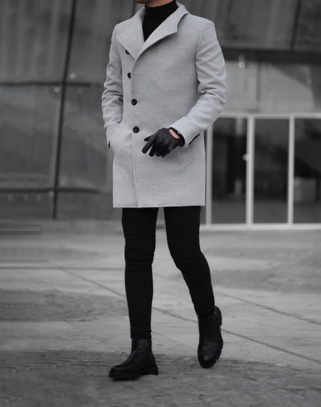 پالتو پنج دکمه طوسی کدo127