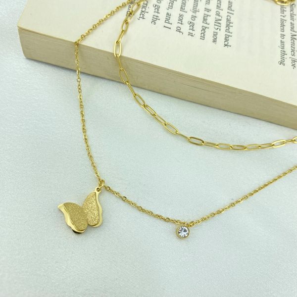 گردنبند زنانه مدل پروانه کد N4277