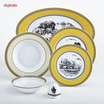 سرویس چینی 102 پارچه غذا خوری چینی زرین ایران سری ایتالیا اف مدل ویلیج درجه یک