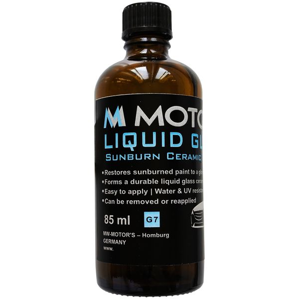 محلول سرامیک رفع آفتاب سوختگی خودرو ام موتورز مدل Liquid Glass G7 حجم 85 میلی لیتر