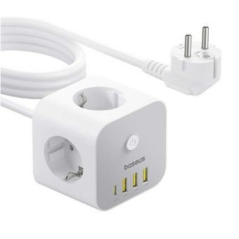 شارژر رومیزی و چندراهی برق 20 وات بیسوس مدل  PowerCombo Cube E00066401213-00 S321A