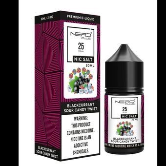 سالت نیکوتین نرد انگور فرنگی ترش آبنبات/NERD LIQ BLACK CURRANT SOUR TWIST