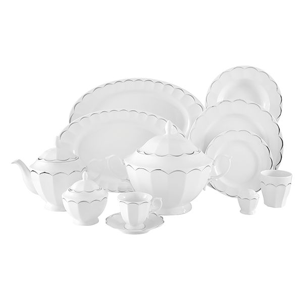 سرویس غذاخوری 103 پارچه چینی زرین ایران سری نئوکلاسیک مدل نارسیس درجه عالی