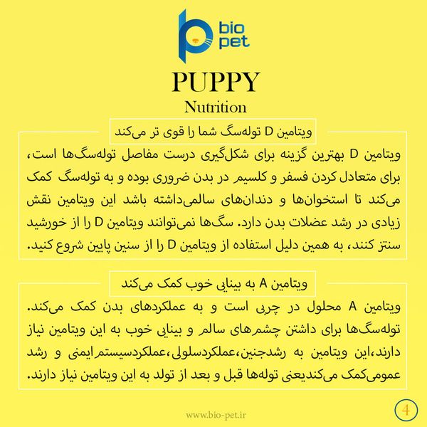 مکمل توله سگ بایو پت مدل Puppy وزن 400 گرم
