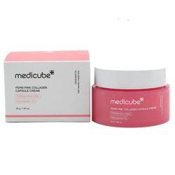 سرم کپسولی مرطوب کننده صورت مدیکیوب مدل pdrn pink collagen capsule مناسب برای انواع پوست حجم 55 میلی لیتر