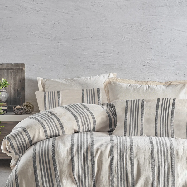 ست روتختی کاوری چهار تکه نچرال برند شاهسر ترکیه مدل NIDUS (آجری، طوسی، سبز، بژ)