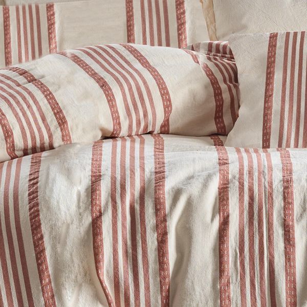 ست روتختی کاوری چهار تکه نچرال برند شاهسر ترکیه مدل NIDUS (آجری، طوسی، سبز، بژ)