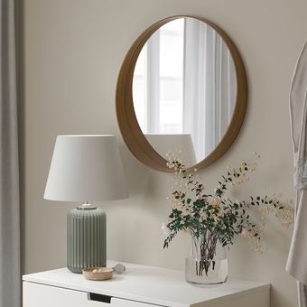آینه ایکیا مدل  STOCKHOLM brown قطر 60 سانتی متر